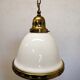 Brass and opaline hanging lamp
