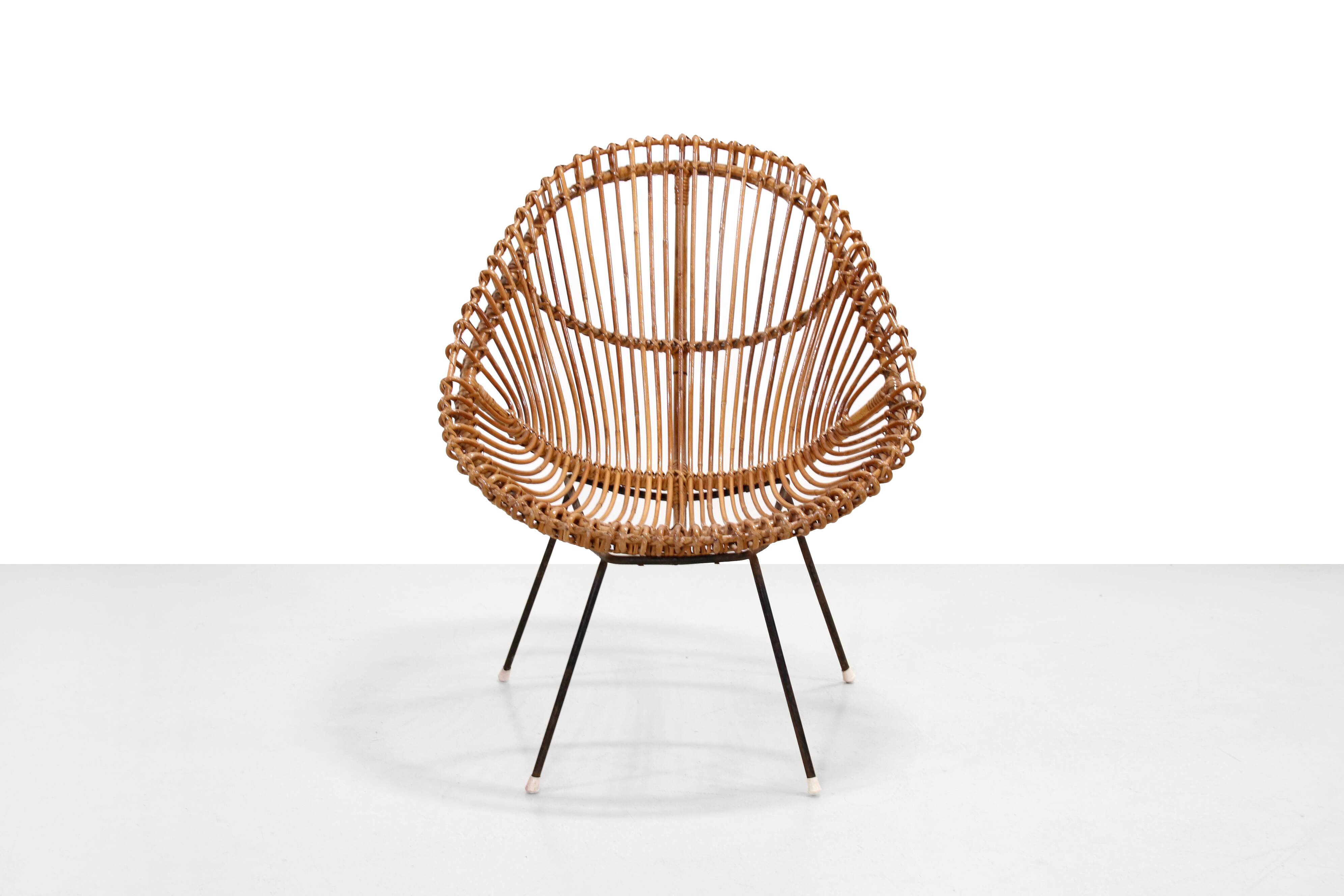 Italian rattan chair from the 60s