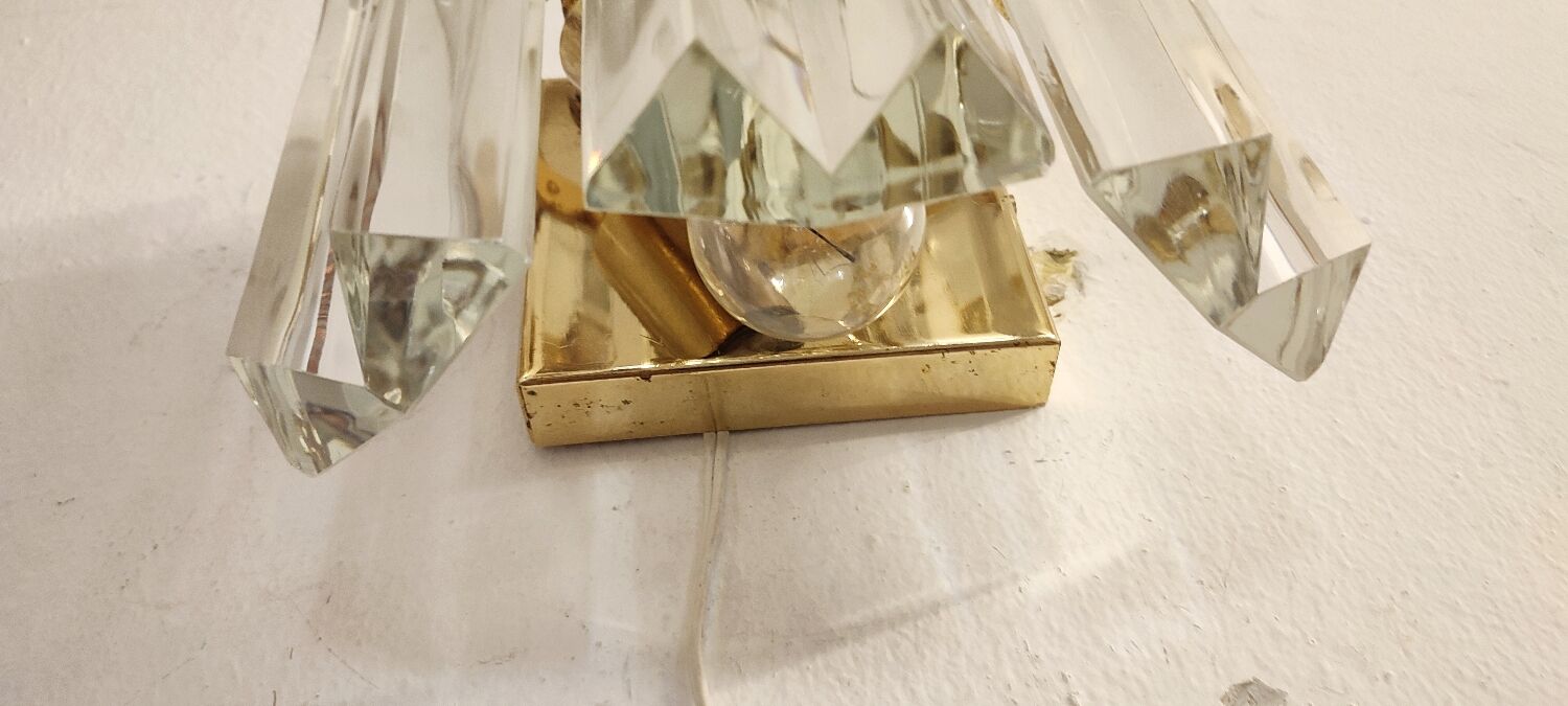 "Kinkeldey" crystal wall light. Germany, 1970s.