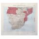 Carte vintage Afrique du Sud  38x43cm de 1950