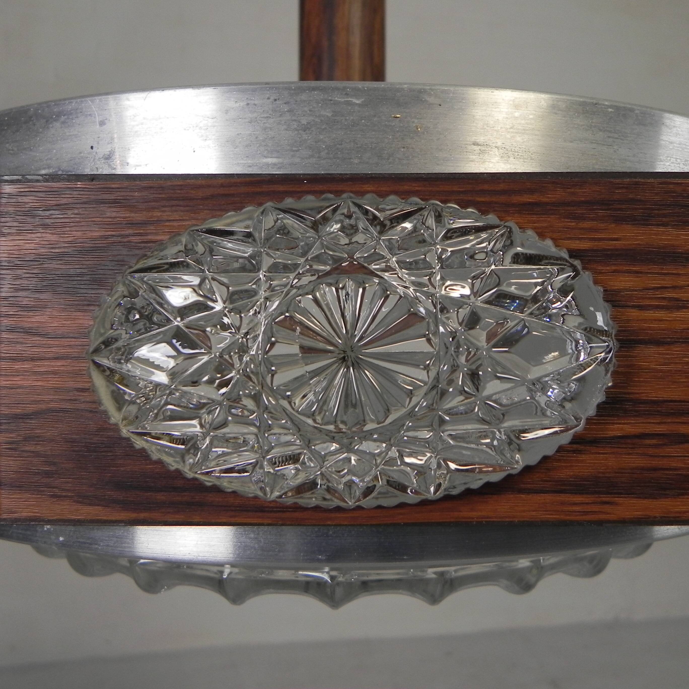 Vintage Lakro pendant light with 9 oval glass panels and 1 round glass panel, 1970s