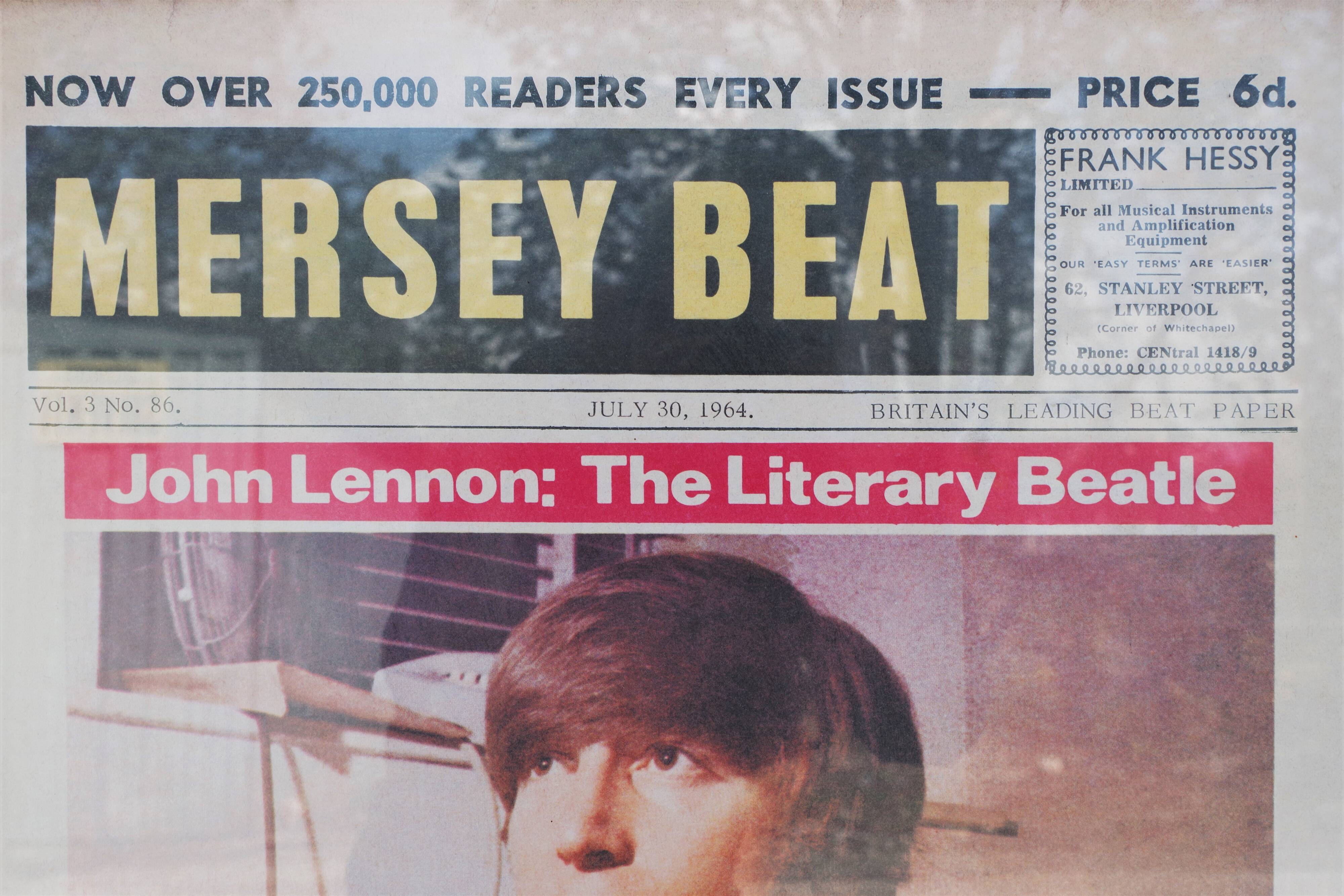 Vintage Beatles poster depicting John Lennon