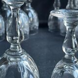 14 Meisenthal blown and engraved digestive glasses