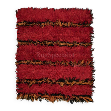 Modern Handmade Tulu Rug in Red. 100% Wool. Custom Options Available