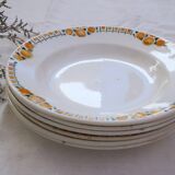 Set of 6 St Amand soup plates, vintage