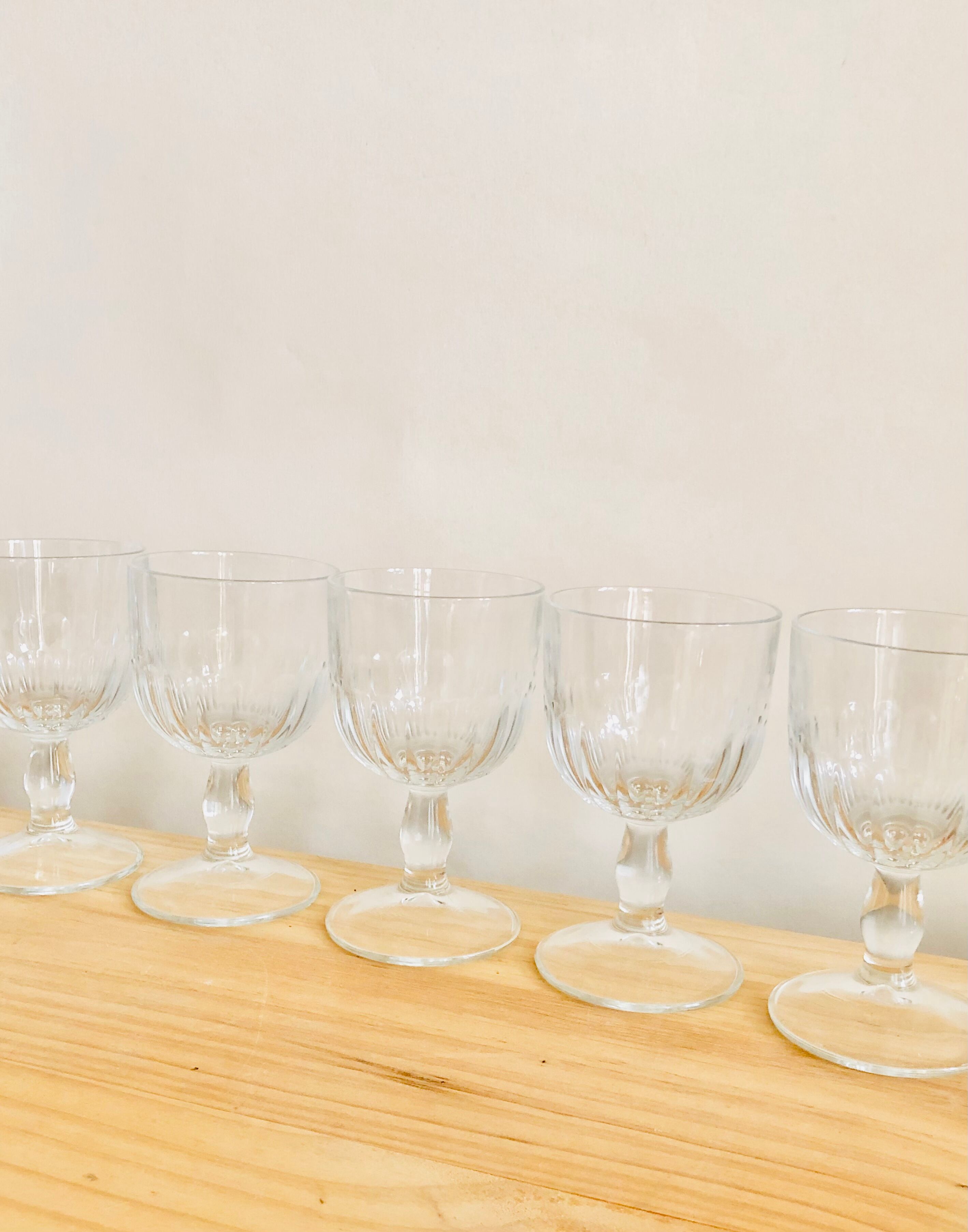 Set of 8 vintage walking glasses Bormioli, Italy