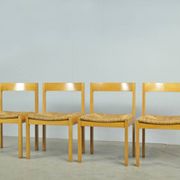 Vintage dutch design oak dining chairs, 1960s