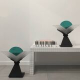 Pair of Memphis style Murano lamps