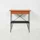 Scandinavian bedside table in mahogany and iron by IKEA, “Rolf” model