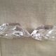 DUO OF CRYSTAL SALTERS SMALL SILVER METAL SPOONS