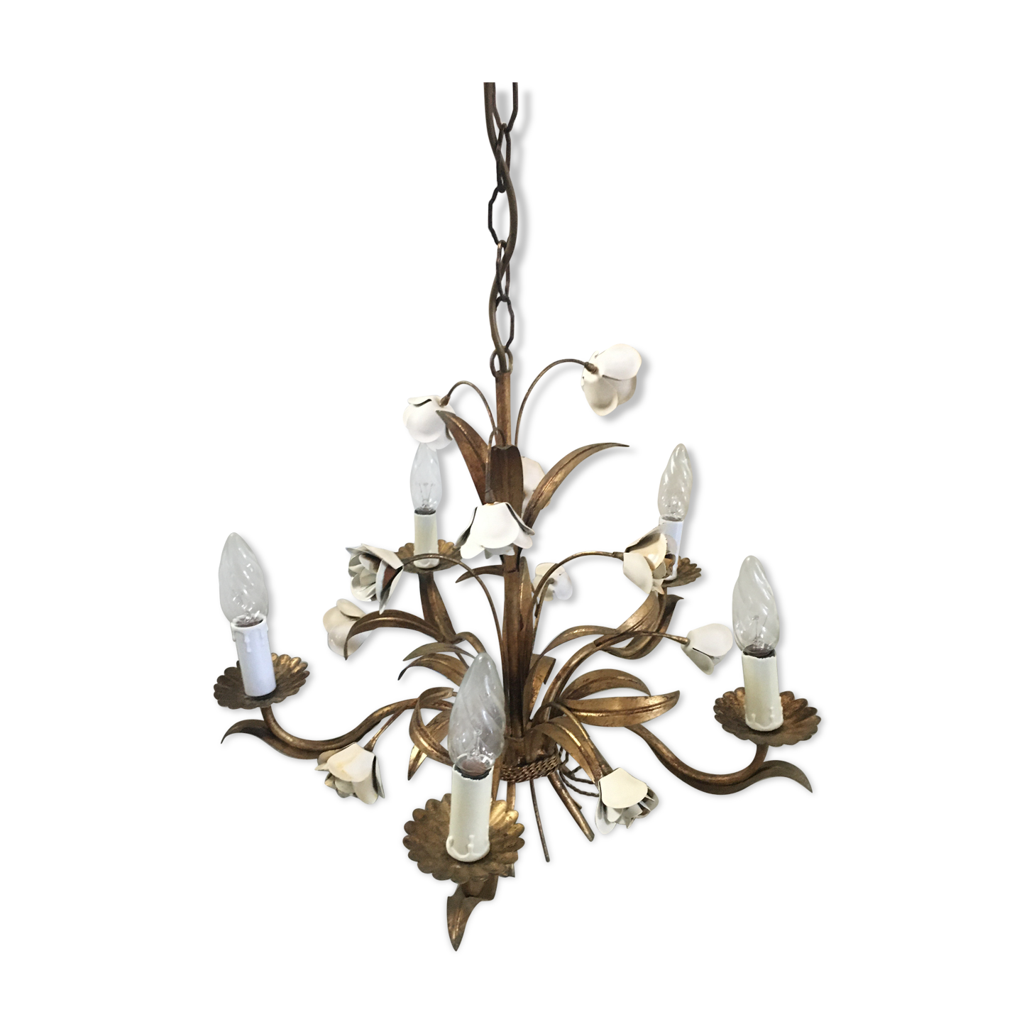 Flower wreath chandelier, 60s