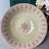 Antique salad bowl in Giens porcelain, iron earth