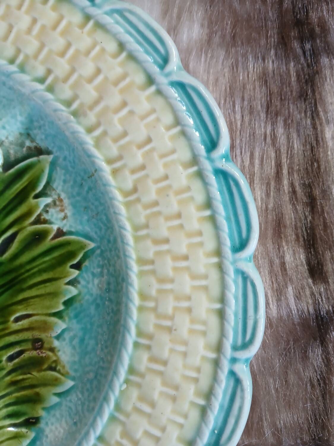 2 antique barbotine plates from Salins