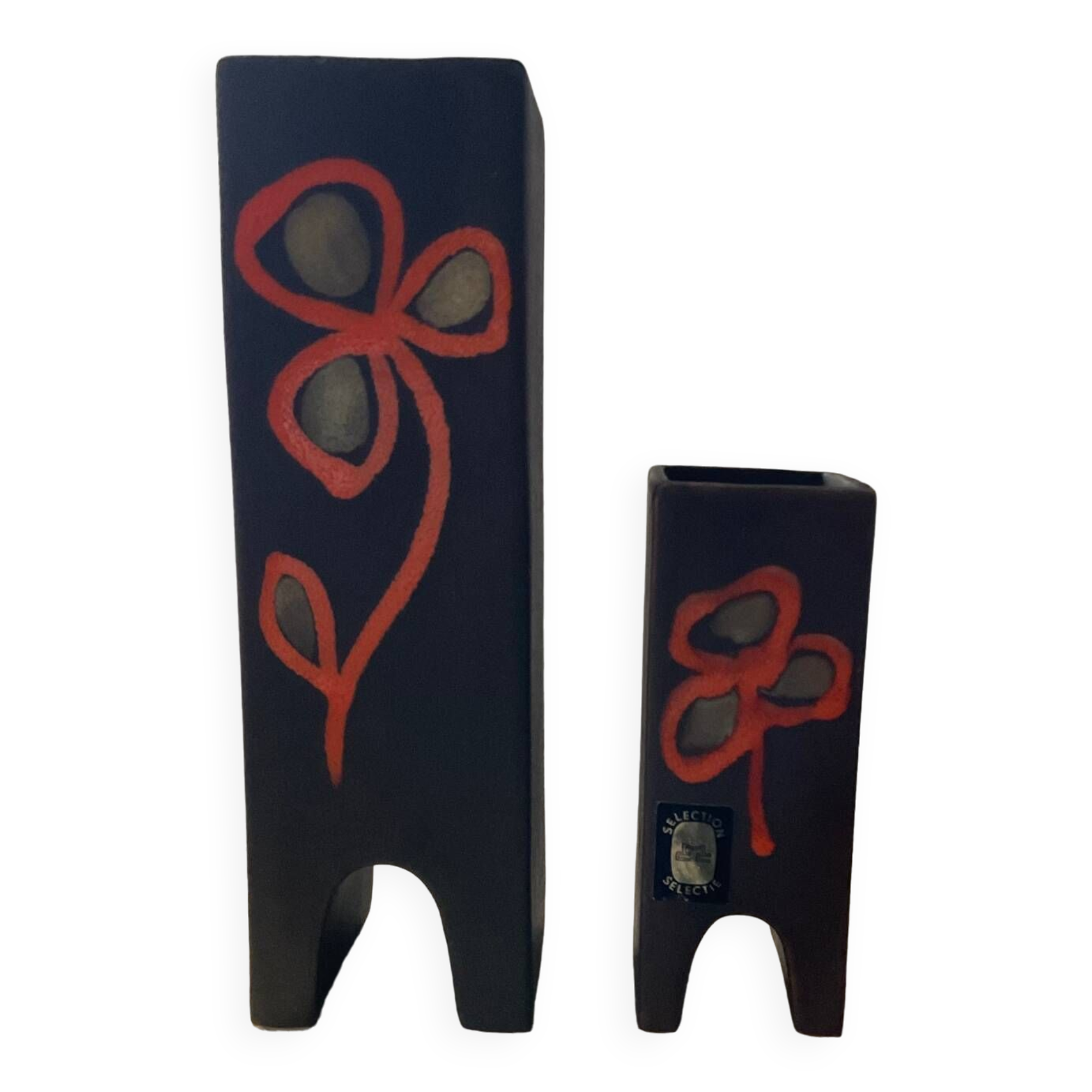 Duo of vintage ceramic vases