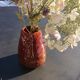 Burgundy enamelled brutalist vase