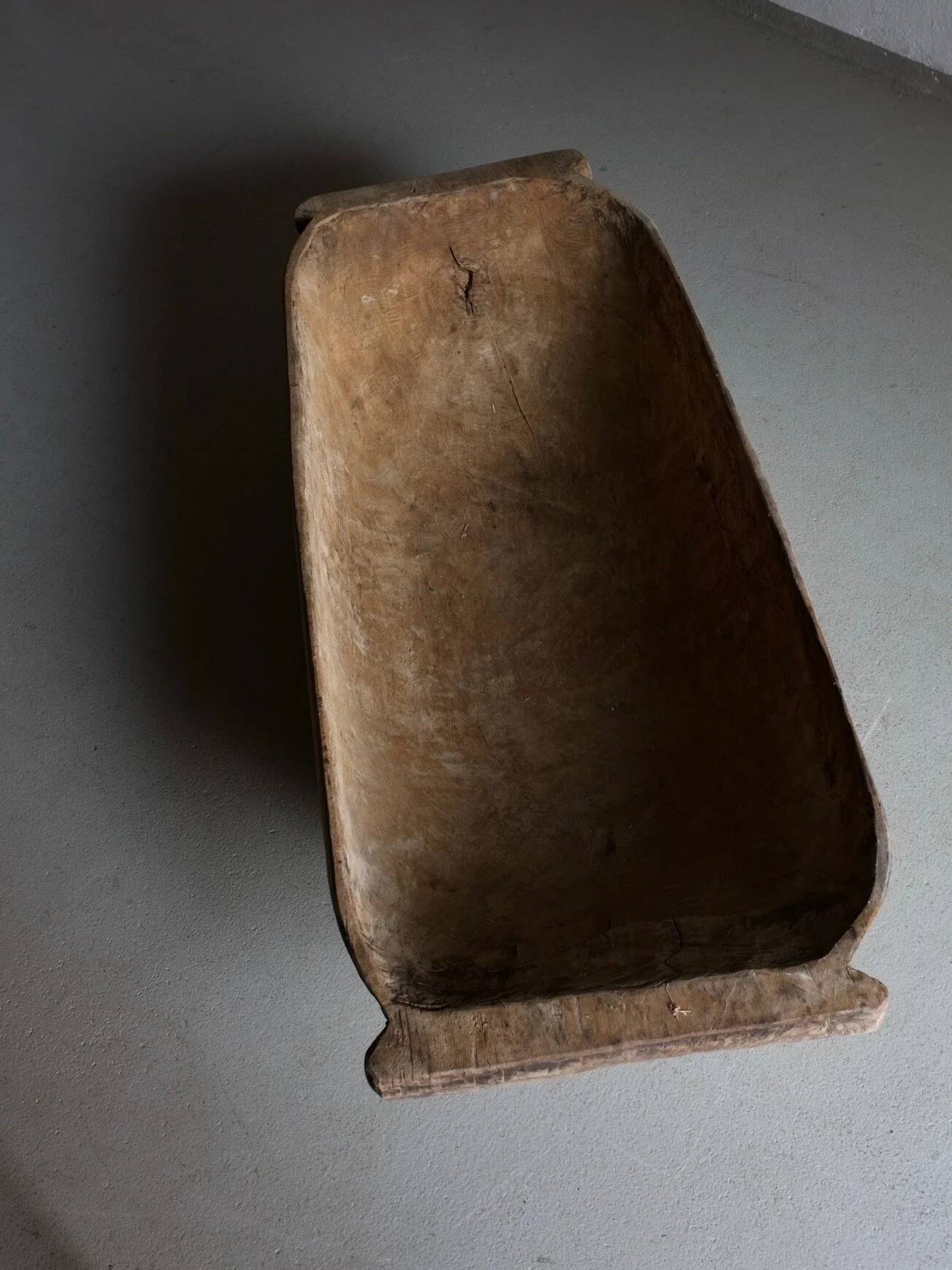 Large Wabi Sabi Carved Wood Bowl