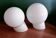 Pair of opaline glass ball wall lights