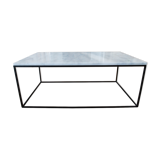 Rectangular coffee table in carrara white marble 120x60