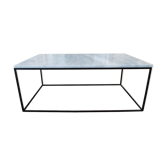 Rectangular coffee table in carrara white marble 120x60