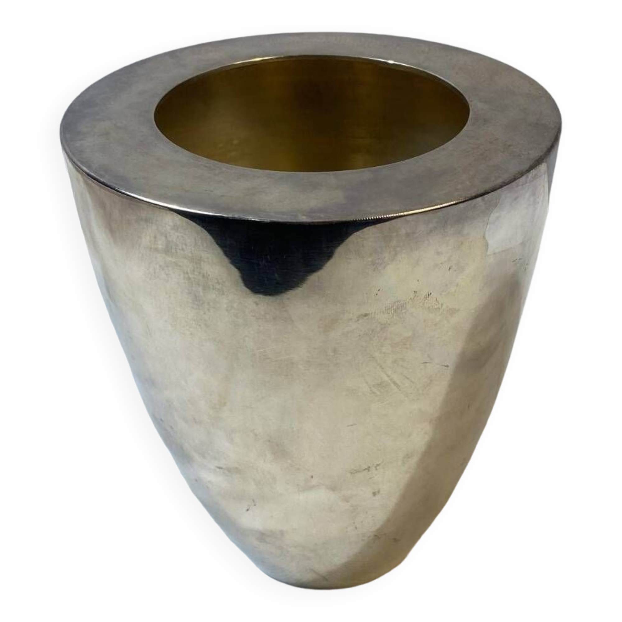Silver metal vase