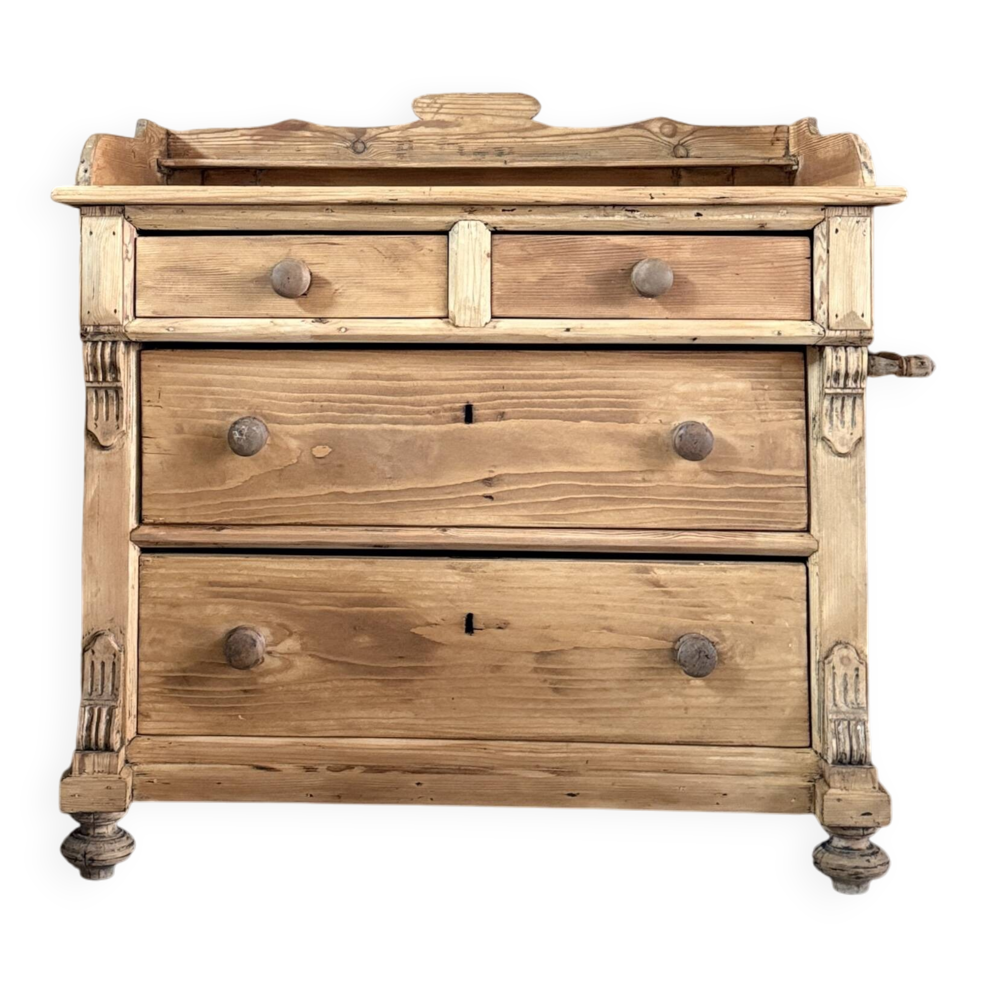 English pine chest of drawers