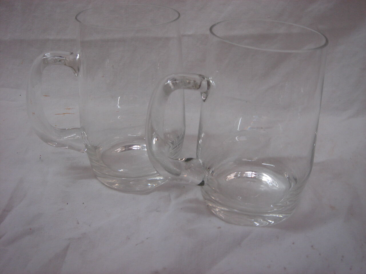 2 crystal beer mugs