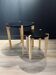 Set of round wooden and black side tables – Scandinavian style