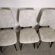 suite of 6 wooden chair and marbled grey white skai