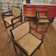 Pascal Mourgue rare set of 3 caned sleigh armchairs in lacquered wood for vintage 80s triconfort