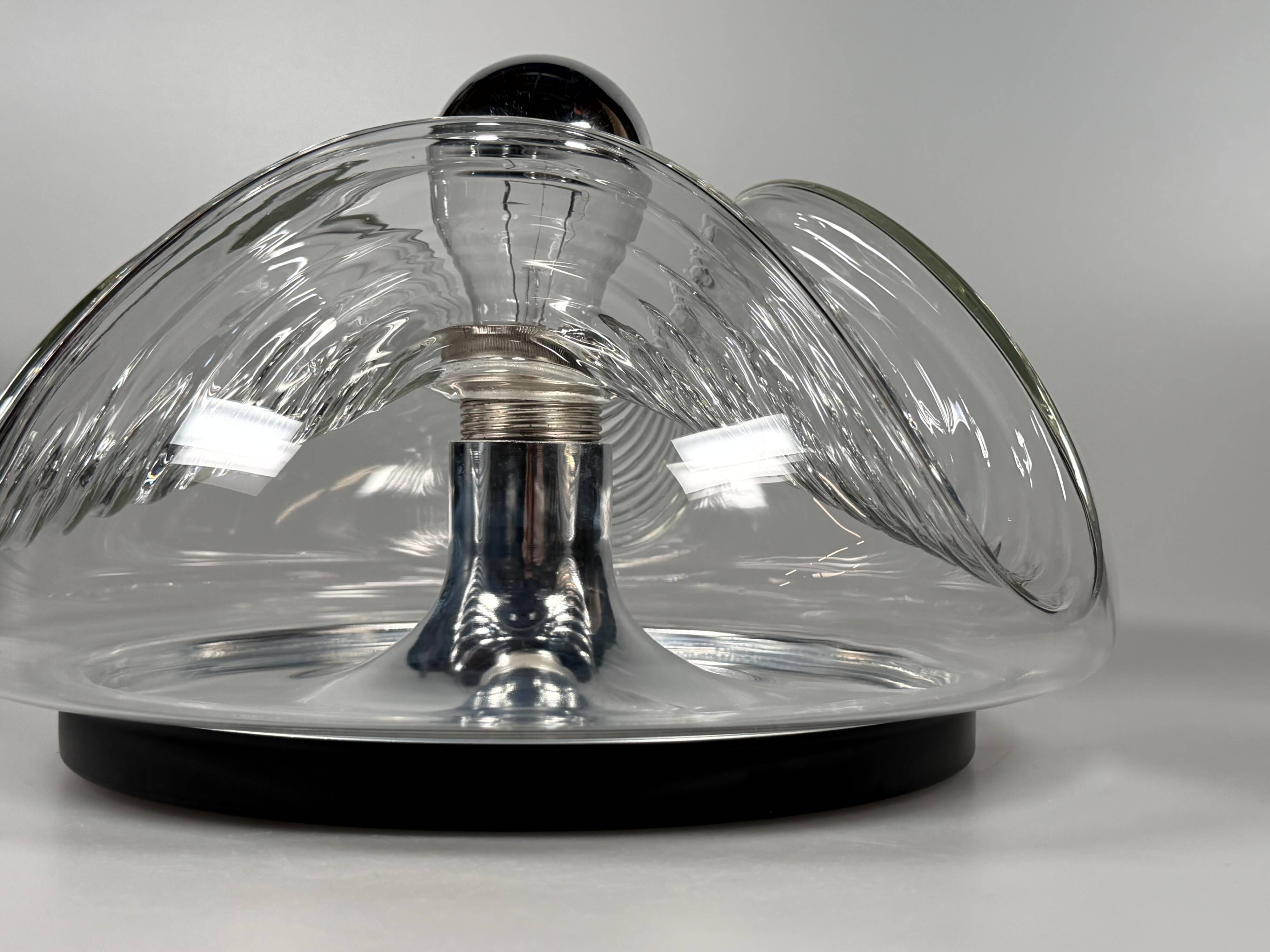 1960s 1970s Wall or Ceiling Lamp "Wave" by Koch & Lowy for Peill & Putzler