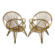Pair of vintage rattan armchairs