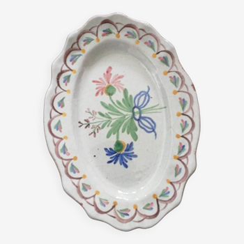 Antique oval flower bouquet dish