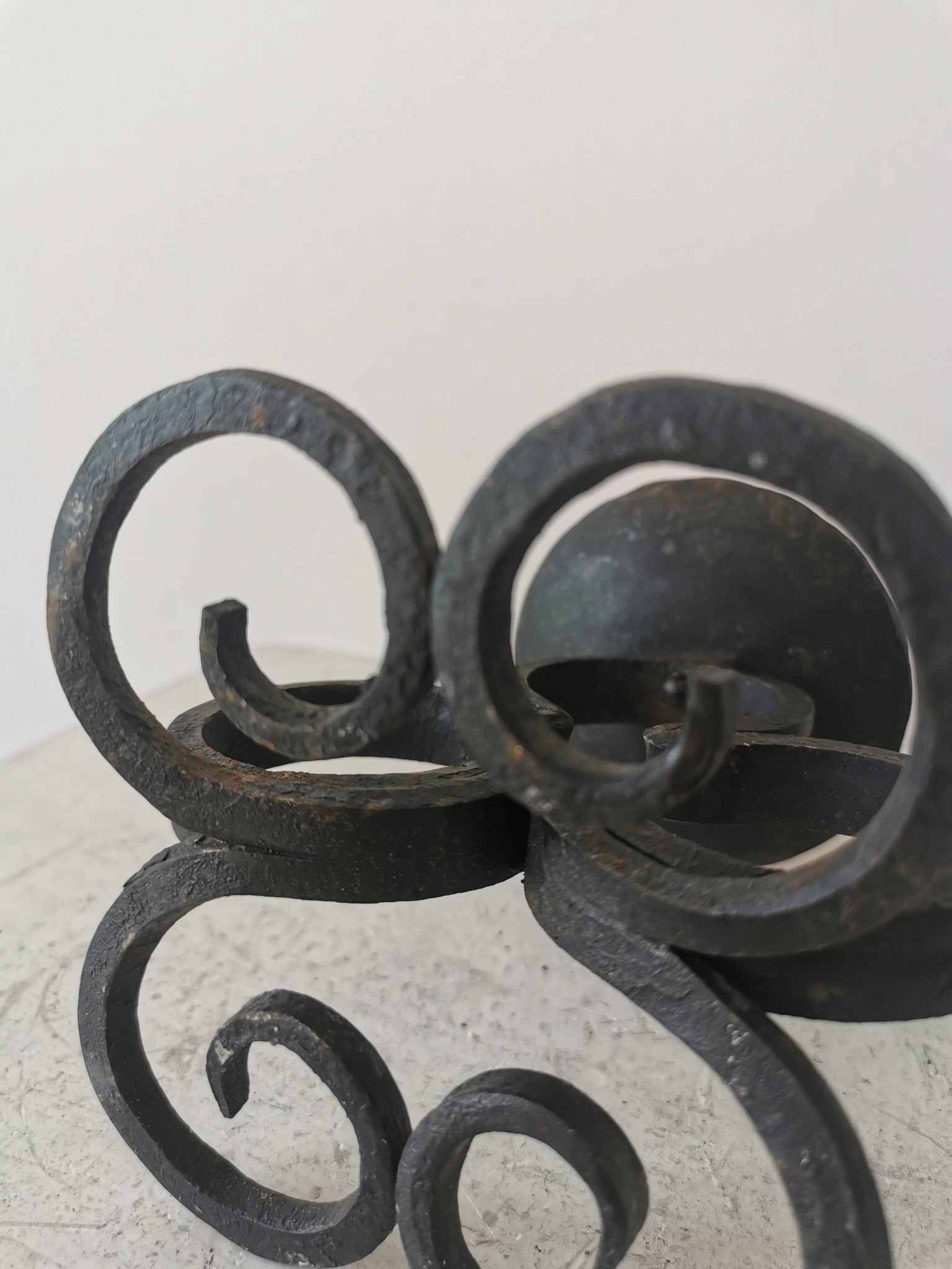 Vintage Iron Forged Candlestick Holder: Handmade Gothic Home Decor