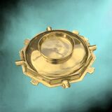 Large Art Deco ashtray in solid brass stamped India P.51 – circa 1950