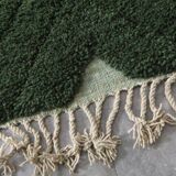 Handmade traditional pure wool rug, green, size 1.4/2.6 m.