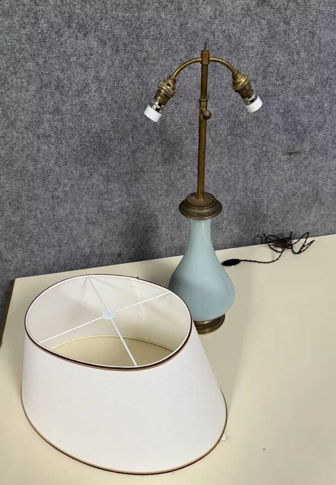 Baluster-shaped lamp in celadon porcelain, Napoleon III period, circa 1880