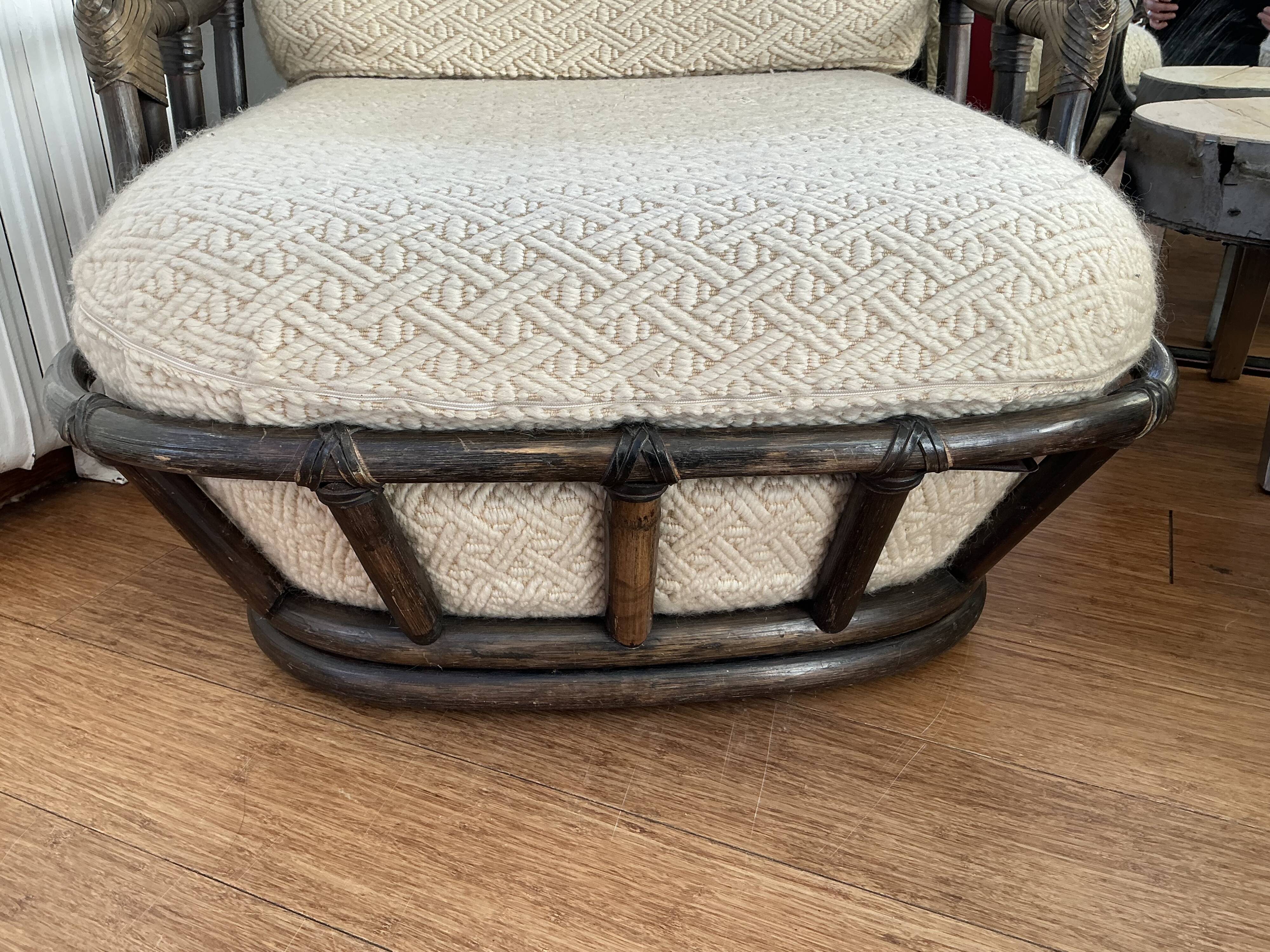 Low rattan armchair