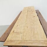 Large farmhouse table + two benches