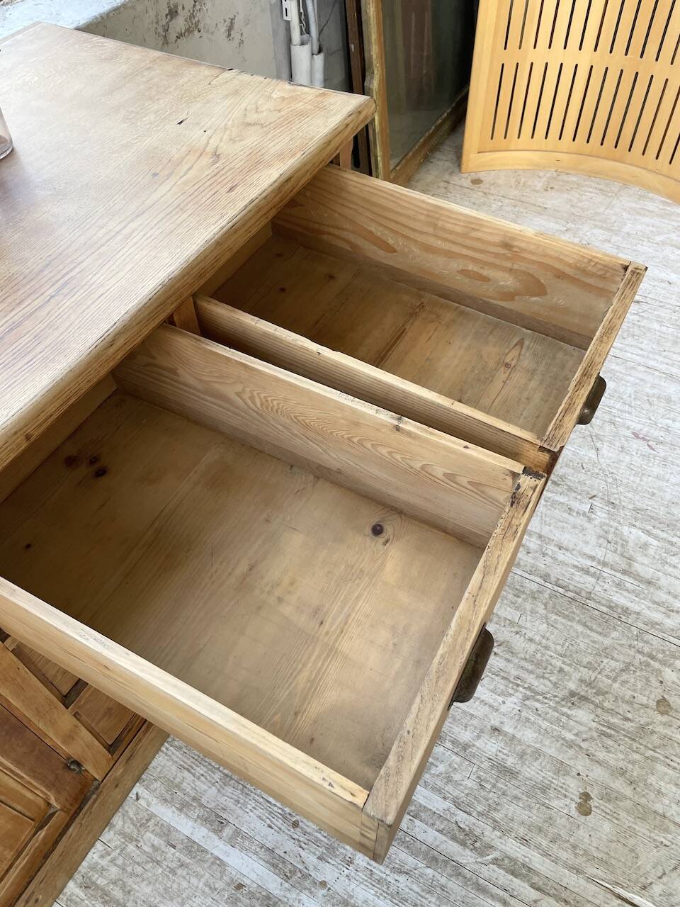 XXL solid oak counter sideboard