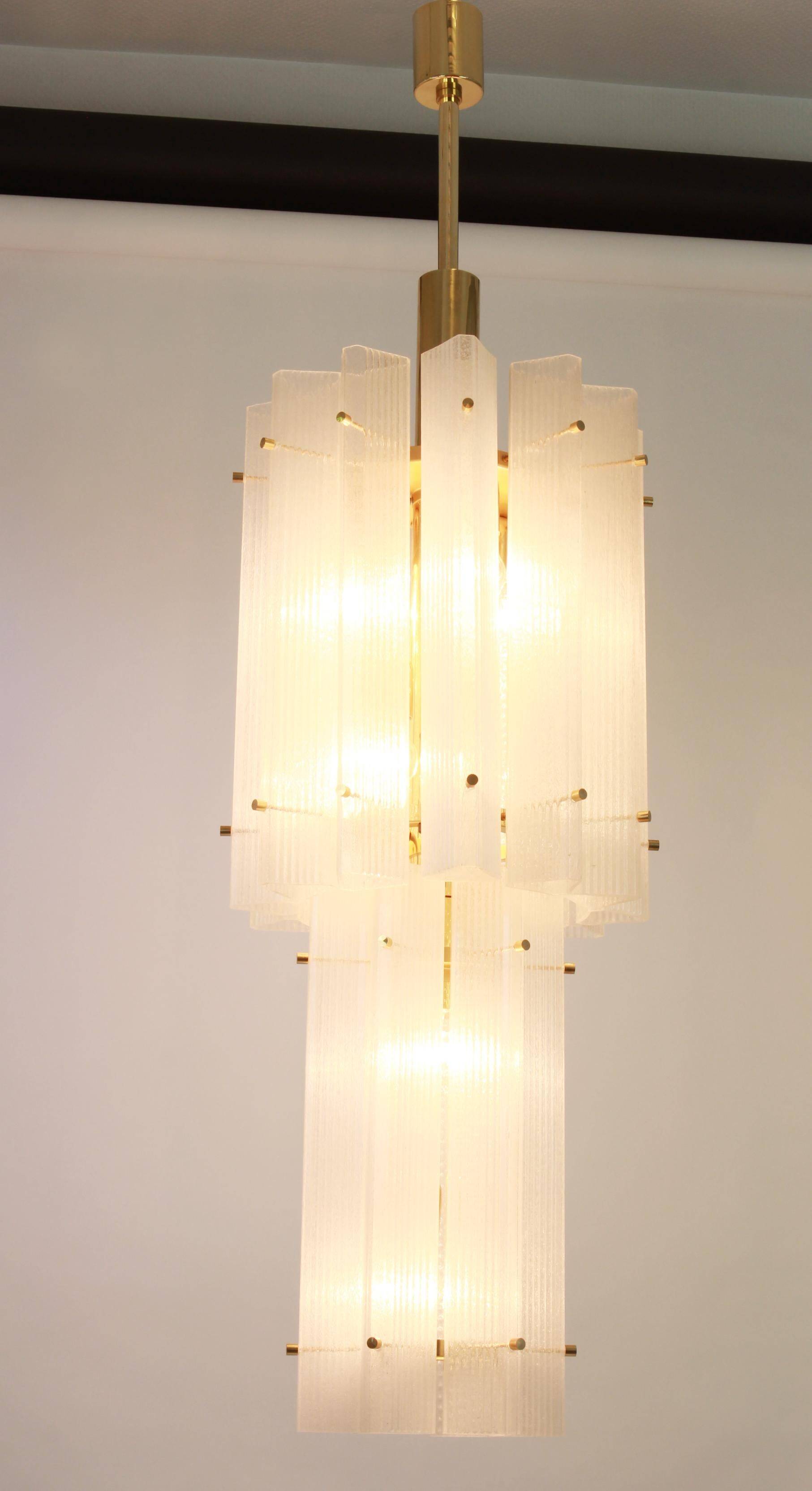 Murano glass ice pendant by Limburg, Germany, 1970s