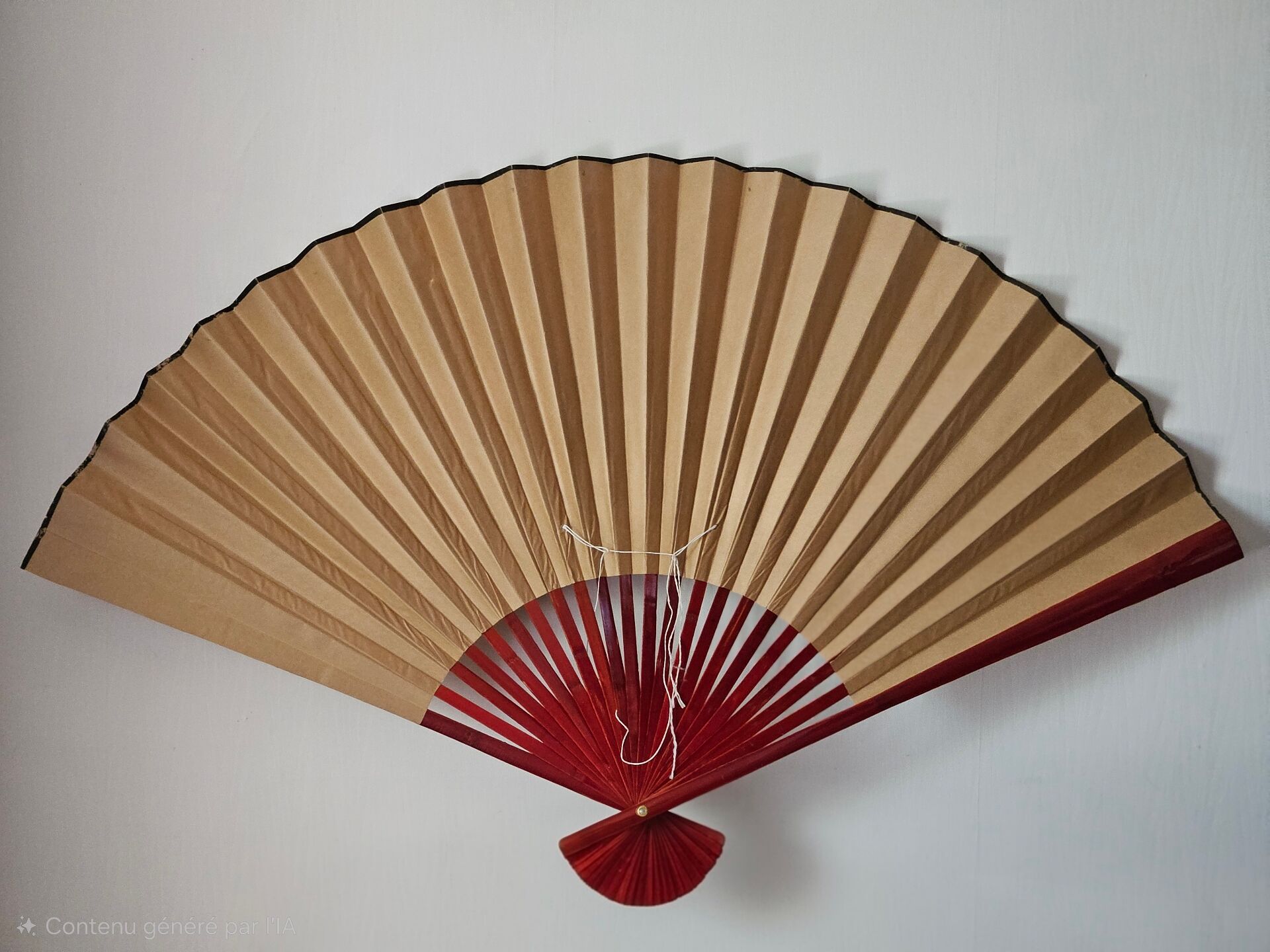 Large vintage hand-painted Japanese fan