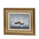 Sail Boats In The Ocean Antique Oil Painting