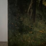 Cottage in the woods, oil on canvas signed