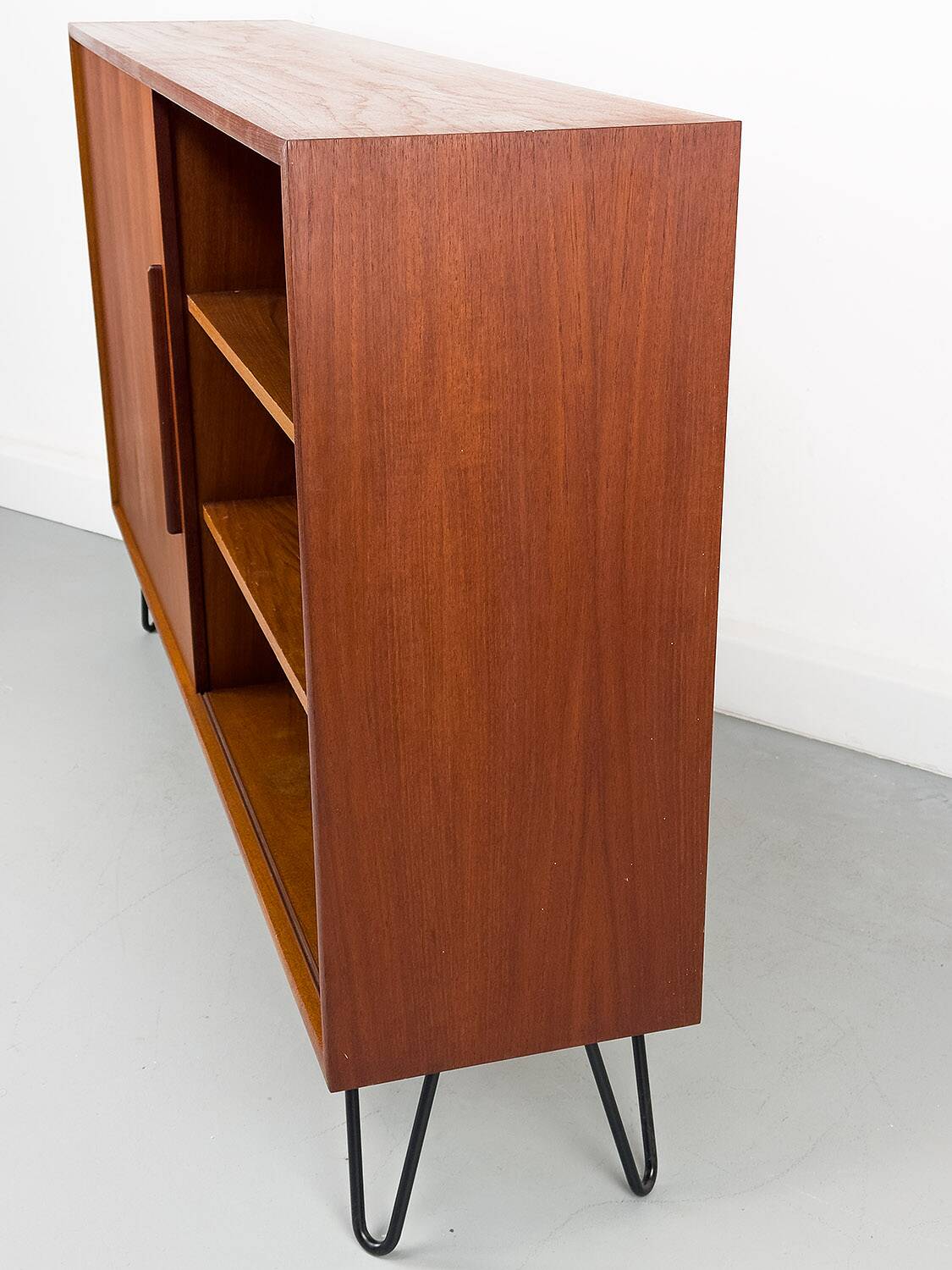 Teak Bookcase with One Sliding Door from Wk Möbel, 1960s