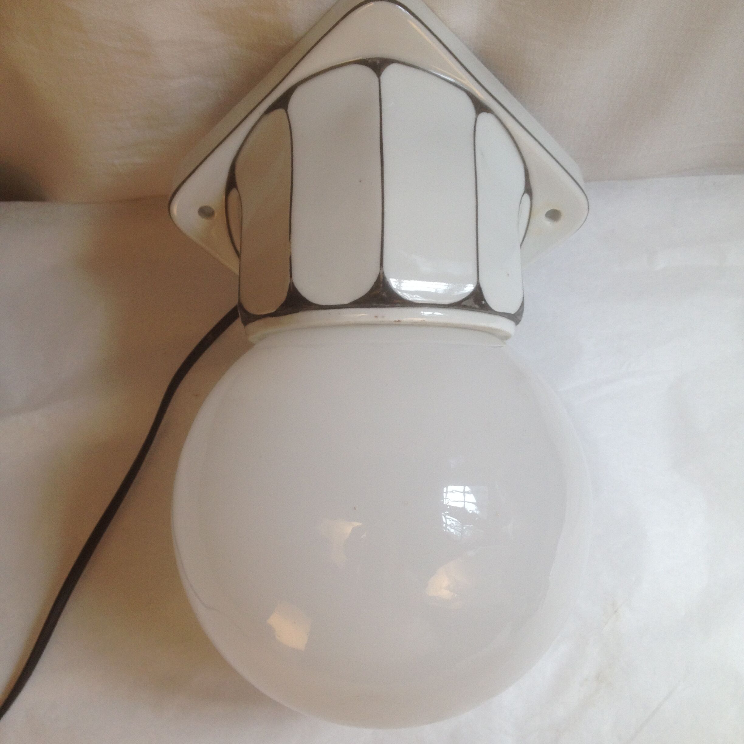 Wall lamp GHG Gesch glass globe and ceramic art deco style