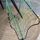 Vintage 50s metal and green wire magazine rack
