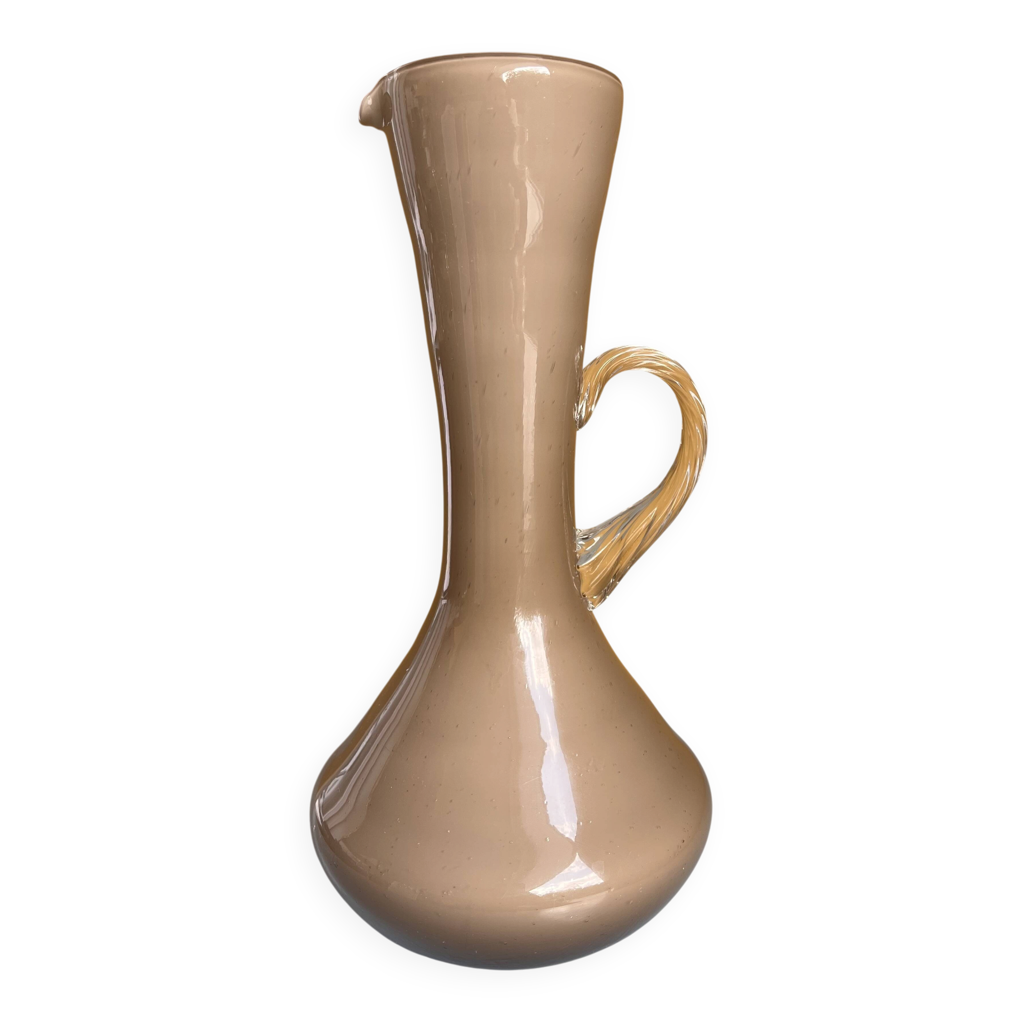 Pichet en verre opalin vintage – style Murano