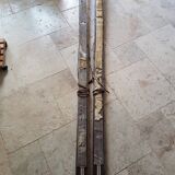 Nordic skiing in wood and skin former