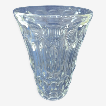 Vase vintage en verre pressé-moulé