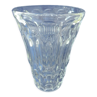 Vase vintage en verre pressé-moulé